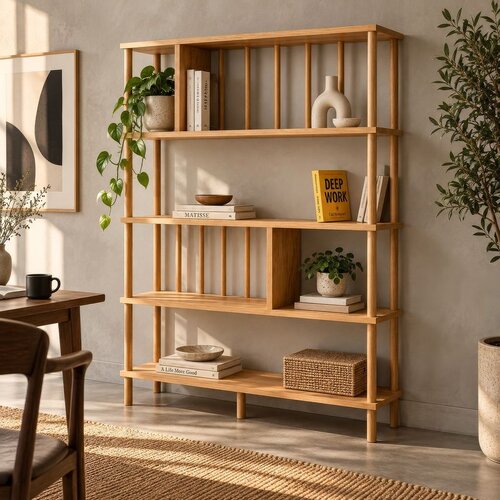 Hanah home polica za knjige Peka145, 90 cm, bor Slike