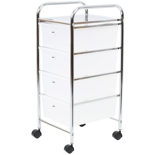 Premier Housewares Bel/srebrn plastičen regal na koleščkih 33x79 cm – Cene