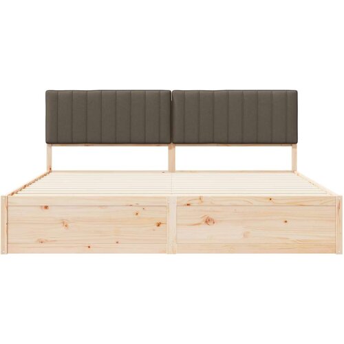  Krevetni okvir s tapiciranim uzglavljem Sivo-smeđa 200 x 200 cm Slike