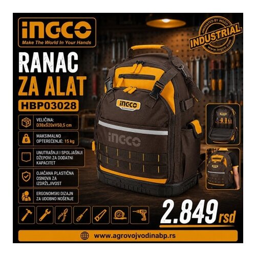 Ingco hbp03028 ranac za alat 15kg super ( HBP03028 ) Slike