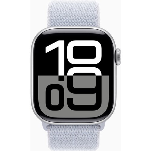Apple Watch S10 Cellular 46mm Silver aluminium case with Blue Cloud sport loop, (21681428) Cene