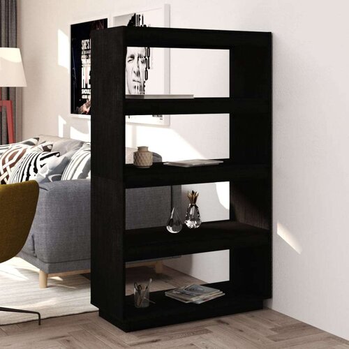 Ormarić za knjige / sobna pregrada crni 80x35x135 cm borovina Cijene