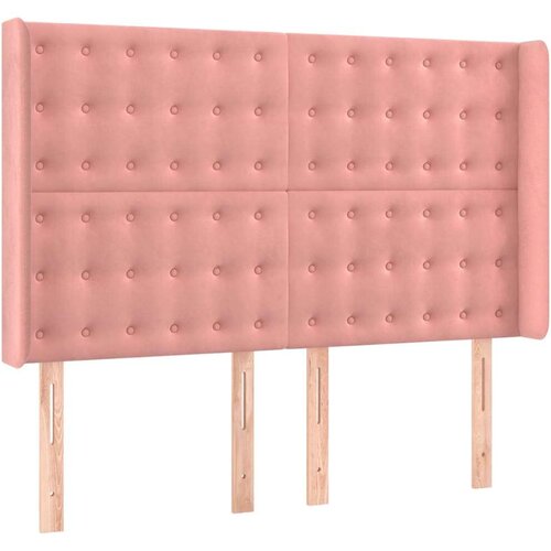vidaXL Krevet box spring s madracem LED ružičasti 140x190cm baršunasti Cene