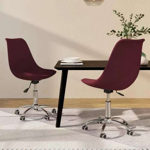  Vrtljivi jedilni stoli 2 kosa vijolično blago, (20699595)