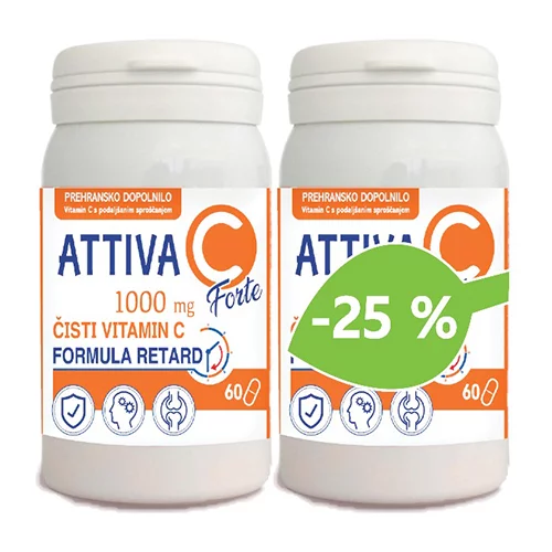  Attiva Vitamin C Forte 1000 mg, tablete AKCIJA dvojno pakiranje