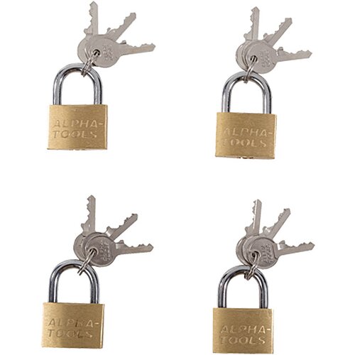 ALPHA TOOLS Komplet ključavnic obešank Alpha Tools (4 kosi, širina: 38 mm, jeklo) Cene