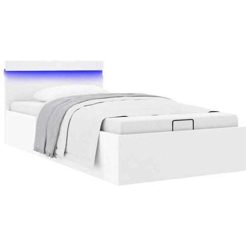  Hidraulični okvir za krevet umjetna koža LED bijeli 90 x 200 cm Cijene
