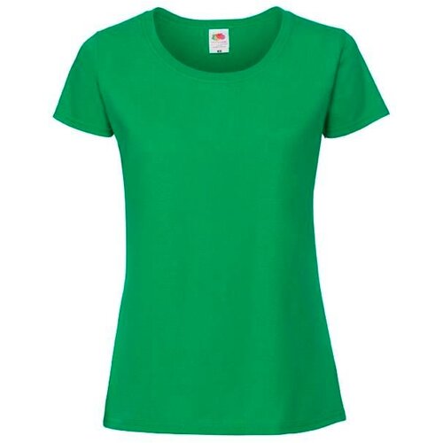 Fruit Of The Loom Zielona koszulka damska Iconic 195 Ringspun Premium Premium Slike