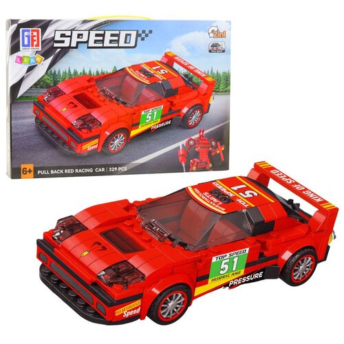  Konstrukcijske kocke Auto robot 2u1 Crveni pogon 329 dijelova. Slike