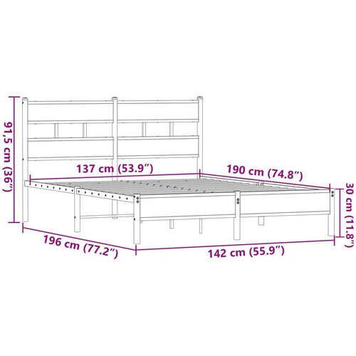 vidaXL Okvir kreveta bez madraca smeđi hrast 137x190 cm izrađeno drvo Cene