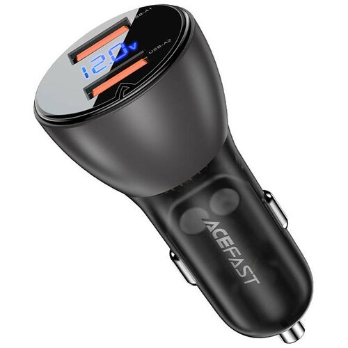 Acefast Avtopolnilec B7, 45W, 2x USB, z zaslonom (črn), (20655315) Cene