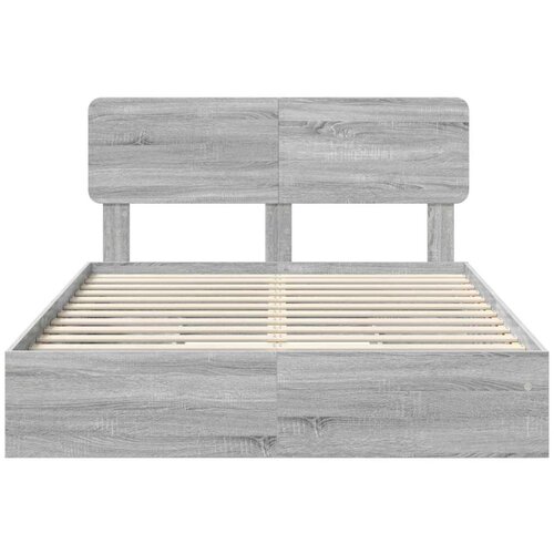  Krevet s od storage Siva Sonoma 140 x 200 cm Konstruirano drvo Slike