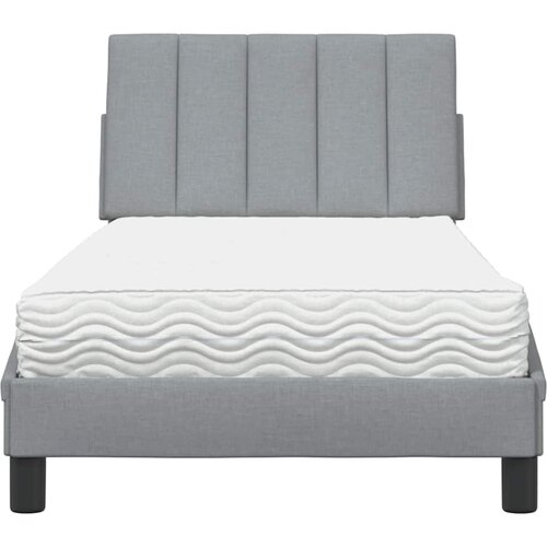  Krevet s madracem Hanko svjetlosivi 90x200cm tkanina Slike