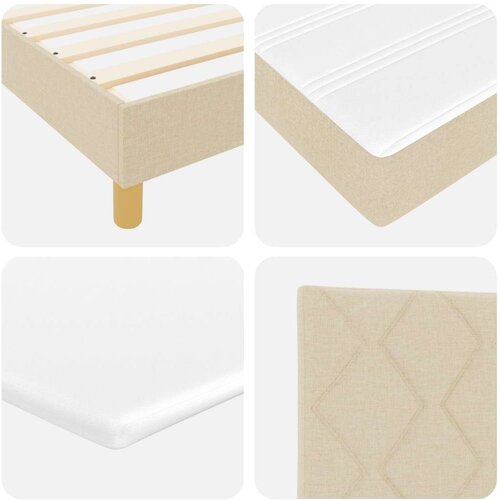 vidaXL Box Spring Krevet sa Madracem Krem 160x200 cm Tkanina Cene