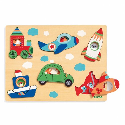 Djeco Kreativne puzzle Vozila Slike