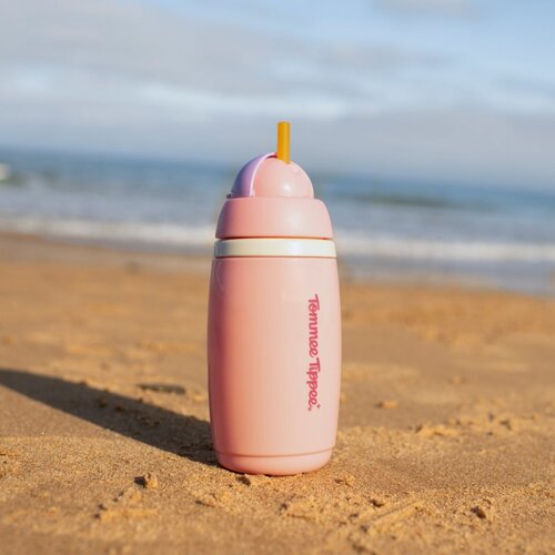Tommee Tippee nastavek za lonček lonček s slamico in izolirni, 12m+, 266ml pink Slike