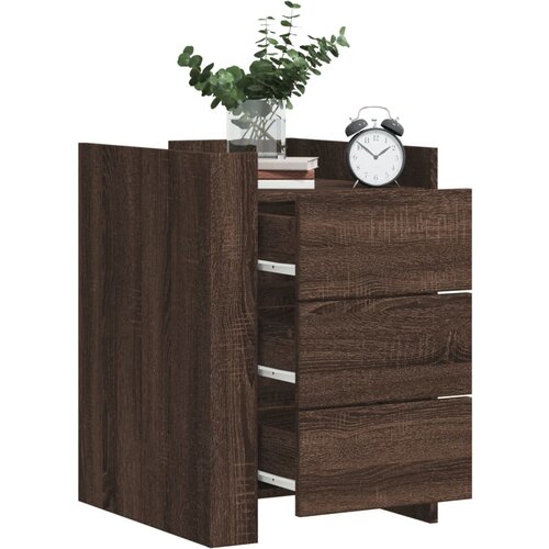 The Living Store Nočna omarica rjavi hrast 45x50x65 cm inženirski les - Nočna Omarica, (21432681) Slike