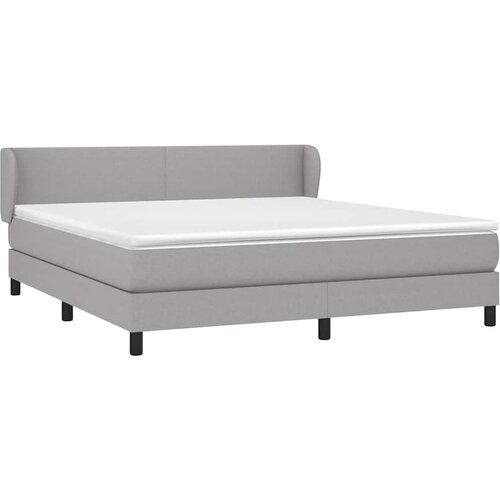  Krevet box spring s madracem svjetlosiva 160x200 cm tkanina Slike