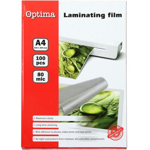 Optima žepki A4 za plastificiranje (216 x 303 mm), 80 mic, 100 kosov Cene