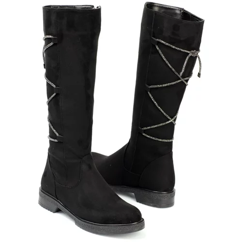 Capone Outfitters Knee-High Boots - Black - Flat