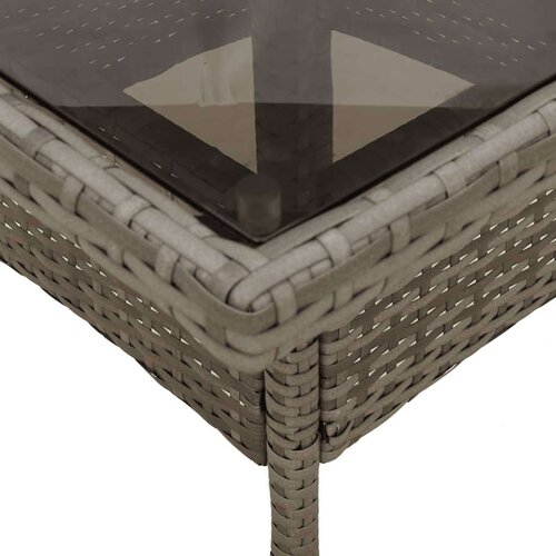 vidaXL Vrtni stol sa staklenom pločom sivi 80x80x75 cm od poliratana Cene
