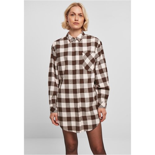 UC Ladies Ladies Oversized Check Flannel Shirt Dress pink/brown Slike