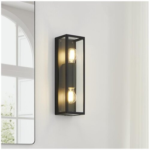 Eglo 33856 - Spoljna zidna svetiljka ALAMONTE 2xE27/60W/230V IP44 crna Slike