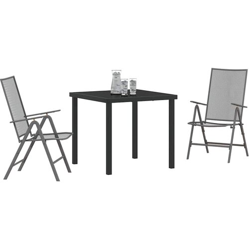  Vrtni set za objed 3 pcs Antracit Čelik s prahom premazan Slike