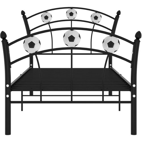  Okvir za krevet s nogometnim uzorkom crni metalni 90 x 200 cm Slike