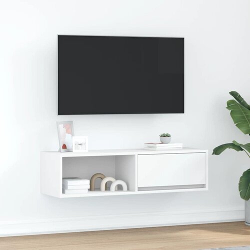 TV ormarić bijeli 100x31x25,5 cm izrađeno drvo Slike