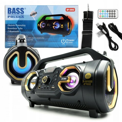  FM SD cevni akumulatorski radio 3000mAh LED RGB Bluetooth BoomBox Cene