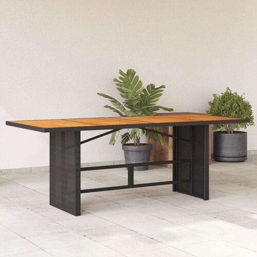 VidaXL vrtni stol s pločom od drva bagrema crni 190x80x74 cm poliratan Slike