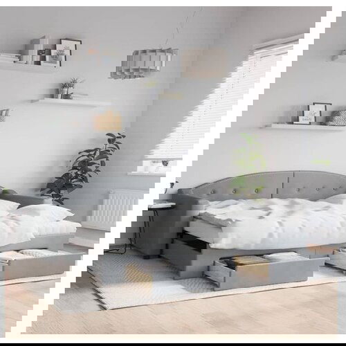 vidaXL Dnevni krevet na razvlačenje svjetlosivi 100x200 cm od tkanine Cijene
