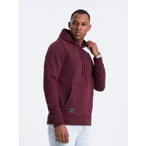 Ombre BASIC men&amp;#039;s cotton sweatshirt kangaroo hoodie - maroon Slike