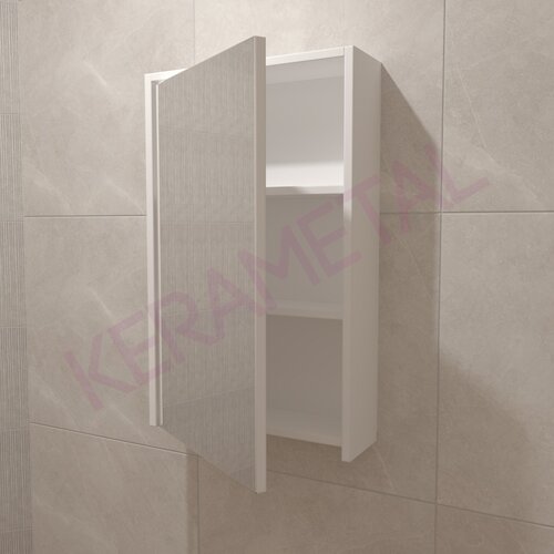 Kerametal snow white KN-50 gornji ormarić sa ogledalom Slike