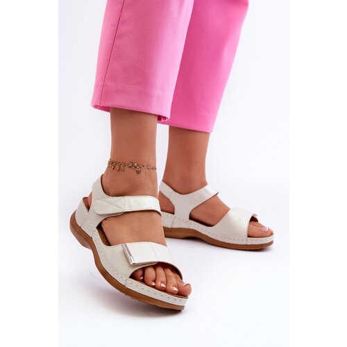 PE1 Comfortable Women's Sandals with Velcro Silver Iphiope Cene
