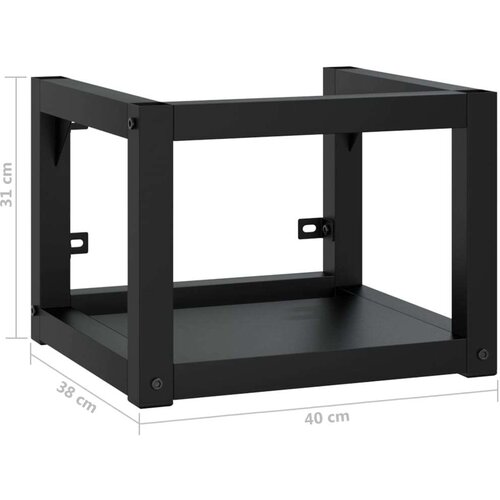 VidaXL stenski kopalni&amp;scaron;ki regal črn 40x38x31 cm železo Slike