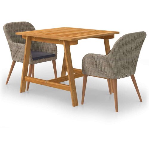  3-dijelni vrtni blagovaonski set smeđi Cijene