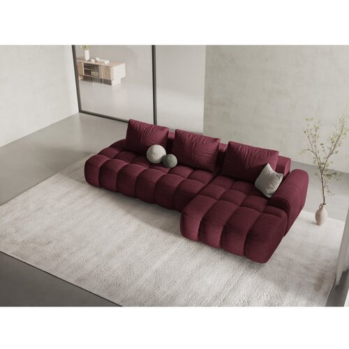 Cosmopolitan Design Bordo rdeča raztegljiva/s prostorom za shranjevanje kotna sedežna garnitura (desni kot/z ležalnikom) Linz &amp;ndash; Slike