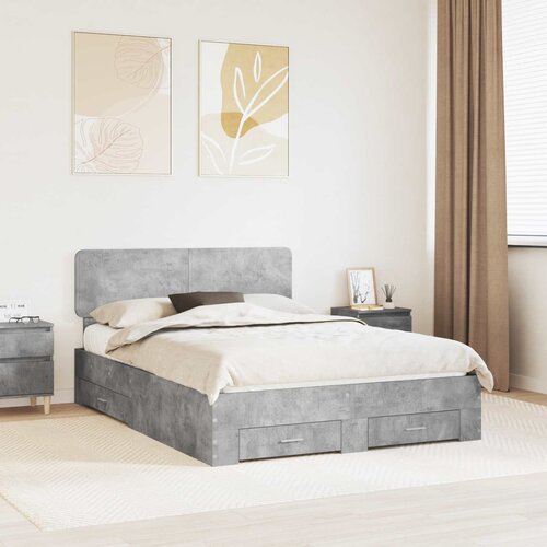  Krevetna konstrukcija s ladicama Betonski sivi 150 x 200 cm Siva 203 x 153 x 90 cm Cene