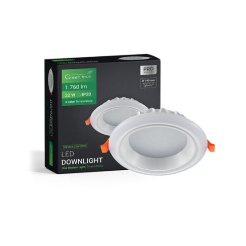 Greentech led spot ugr 22w 3cct okrugli ( DW-R03-22W-3CCT ) Cene
