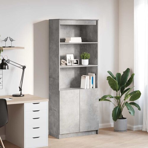  Visoka komoda siva betona 70x35x180 cm od konstruiranog drva Slike