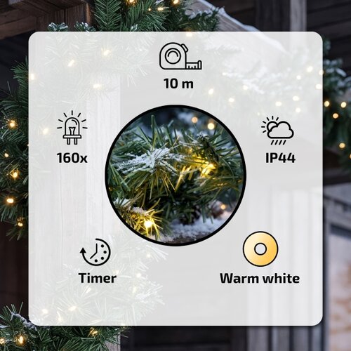 Brilagi LED Spolja&amp;scaron;nja božićna dekoracija GIRLANDA 160xLED/230V 1000 cm IP44 Slike