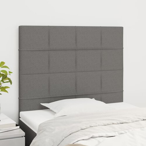 The Living Store posteljno vzglavje 2 kosa temno sivo 100x5x78/88 cm blago - vzglavje, (21437622) Slike