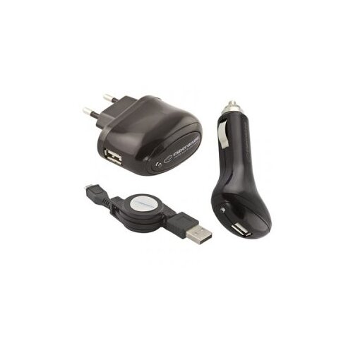  USB punjaci + microUSB kabl ESPERANZA, 3in1 set, DC 12-24V, AC 100-240V, out 5V/1000mA, EZ116 Cijene