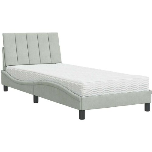  Krevet s madracem svjetlosivi 80 x 200 cm bar&amp;scaron;unasti Slike