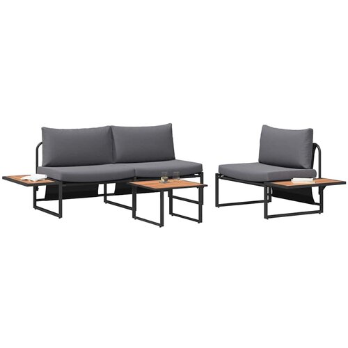  Vrtni set za objed 3 kom. Antracit Čelik Crna 55 x 55 x 70 cm Slike