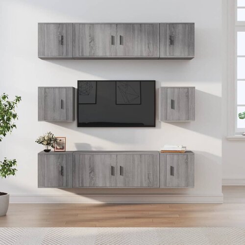 vidaXL 8-dijelni set TV ormarića sivog sonome konstruirano drvo Cijene