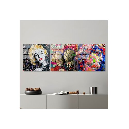 WALLXPERT dekorativna slika od kaljenog stakla apst (uv 857) 50 x 50cm, 3 dela Cene
