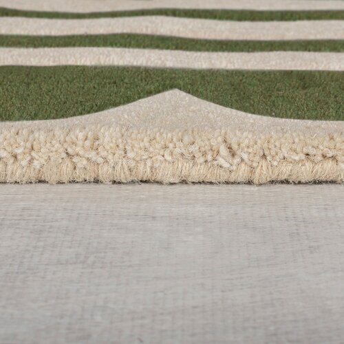 Flair Rugs Zelena/v naravni barvi ročno tkana volnena preproga 120x170 cm Lois Scallop &amp;ndash; Slike